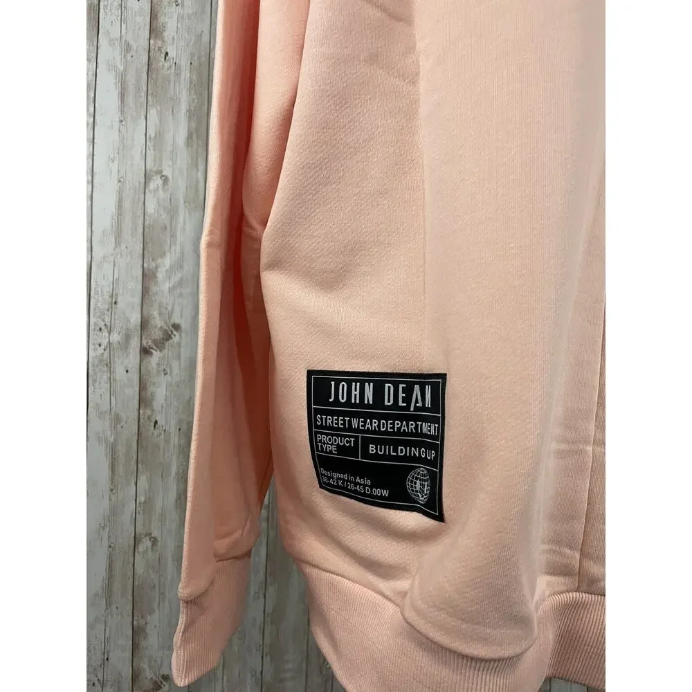 John Dean Shirt Mens 2XL Sweater Pink Sweatshirt Pullover Wake Your Mind Up N155